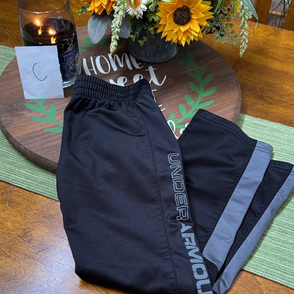 Under Armour Black and Gray Kids Sweatpants